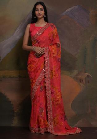 Picture of Splendid Georgette Light Pink Saree