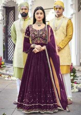 Picture of Ideal Georgette Brown Anarkali Salwar Kameez