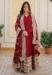 Picture of Statuesque Georgette Fire Brick Readymade Gown