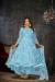 Picture of Stunning Net Light Steel Blue Anarkali Salwar Kameez