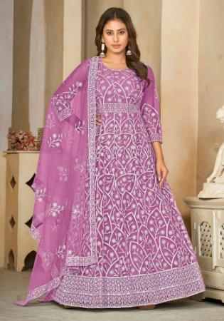 Picture of Superb Net Medium Purple Anarkali Salwar Kameez