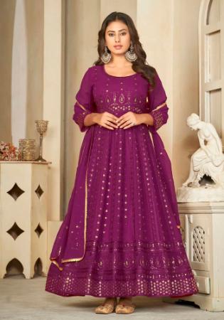 Picture of Admirable Georgette Purple Anarkali Salwar Kameez