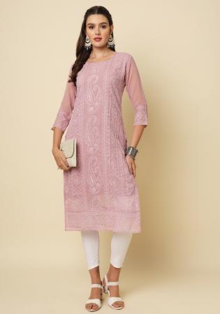 Picture of Ideal Georgette Rosy Brown Kurtis & Tunic