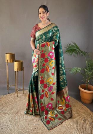 Picture of Good Looking Silk Dark Slate Grey Saree