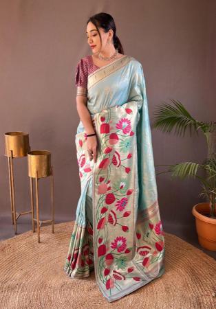 Picture of Lovely Silk Dark Grey Saree