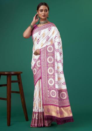 Picture of Exquisite Silk Off White Saree