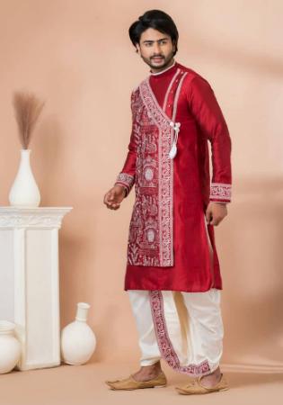 Picture of Comely Chiffon Dark Red Kurtas