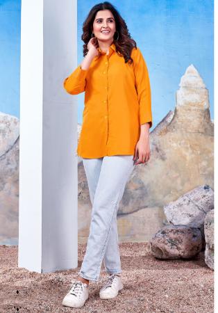 Picture of Alluring Cotton Dark Orange Kurtis & Tunic