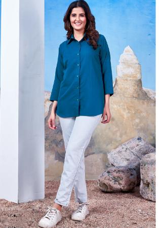 Picture of Sublime Cotton Teal Kurtis & Tunic