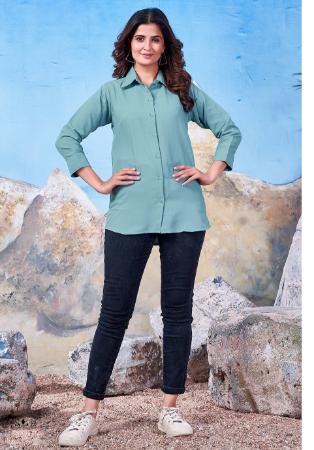 Picture of Good Looking Cotton Cadet Blue Kurtis & Tunic