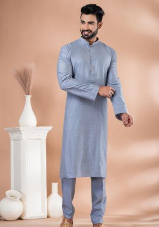 Picture of Good Looking Crepe Light Slate Grey Salwar Kameez Offer