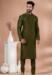 Picture of Well Formed Crepe Dark Olive Green Salwar Kameez Offer