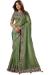 Picture of Chiffon & Satin & Silk Dark Olive Green Saree