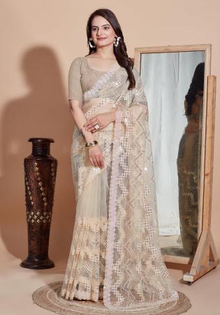 Picture of Stunning Net Tan Saree