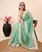 Picture of Fine Net Dark Sea Green Saree