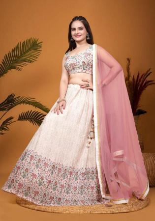 Picture of Ravishing Silk & Organza Beige Lehenga Choli