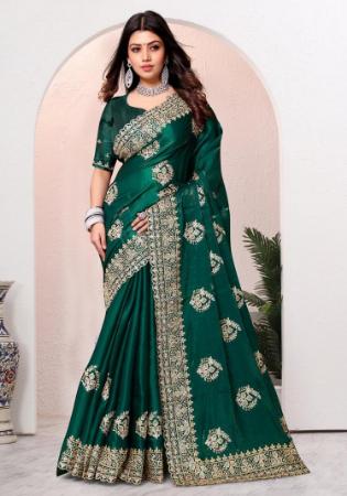 Picture of Alluring Crepe & Silk Sea Green Saree