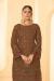 Picture of Exquisite Georgette Brown Straight Cut Salwar Kameez