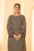 Picture of Georgette Dim Gray Straight Cut Salwar Kameez