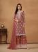 Picture of Bewitching Georgette Brown Straight Cut Salwar Kameez