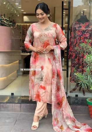 Picture of Taking Organza Peach Puff Readymade Salwar Kameez