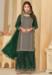 Picture of Georgette Dark Olive Green Straight Cut Salwar Kameez