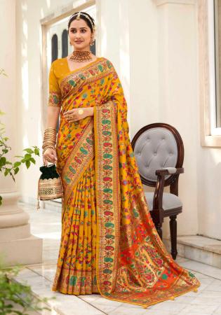 Picture of Ideal Silk Dark Orange Saree