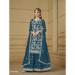 Picture of Radiant Georgette Teal Straight Cut Salwar Kameez