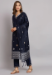 Picture of Cotton & Silk Navy Blue Readymade Salwar Kameez