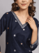 Picture of Cotton & Silk Navy Blue Readymade Salwar Kameez