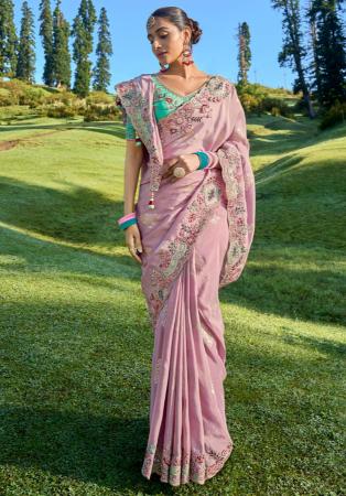 Picture of Pretty Silk Rosy Brown Saree