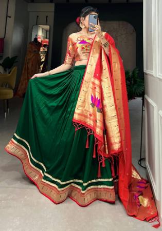 Picture of Classy Silk Dark Green Lehenga Choli