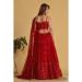 Picture of Wonderful Georgette & Net & Organza Red Lehenga Choli