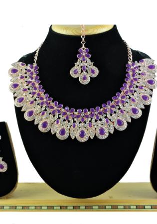 Picture of Pretty Dark Magenta Necklace Set