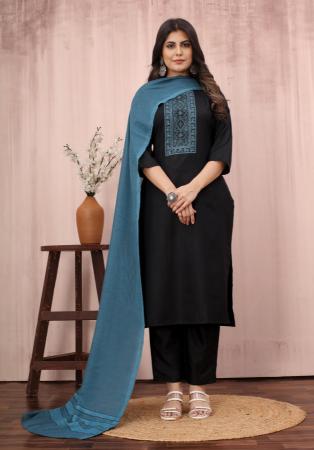 Picture of Sublime Cotton Black Readymade Salwar Kameez