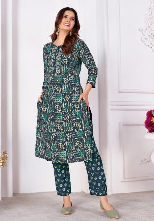 Picture of Wonderful Rayon Dark Slate Grey Kurtis & Tunic