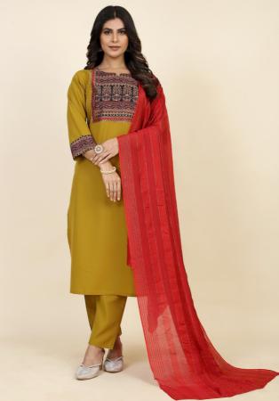 Picture of Wonderful Crepe Chocolate Readymade Salwar Kameez