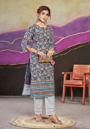 Picture of Enticing Cotton Slate Grey Kurtis & Tunic