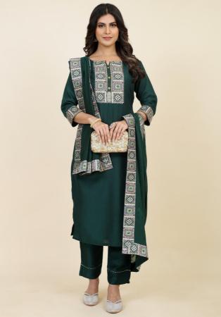 Picture of Chiffon & Silk Sea Green Readymade Salwar Kameez