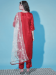 Picture of Stunning Silk Indian Red Readymade Salwar Kameez