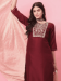 Picture of Stunning Cotton Maroon Readymade Salwar Kameez