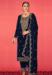 Picture of Chiffon Dark Slate Grey Straight Cut Salwar Kameez