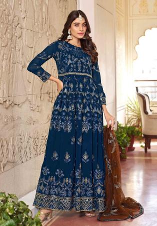 Picture of Georgette Midnight Blue Anarkali Salwar Kameez