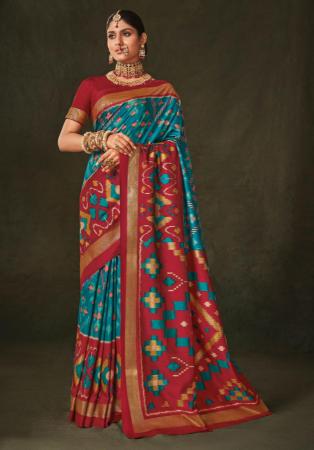 Picture of Radiant Silk Teal Saree