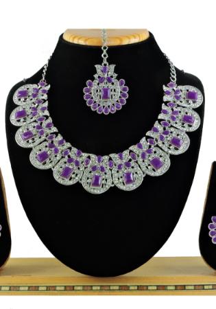 Picture of Fascinating Purple Necklace Set