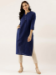 Picture of Sightly Cotton Navy Blue Kurtis & Tunic