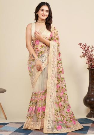 Picture of Ideal Net Burly Wood Saree