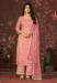 Picture of Chiffon Dark Salmon Straight Cut Salwar Kameez