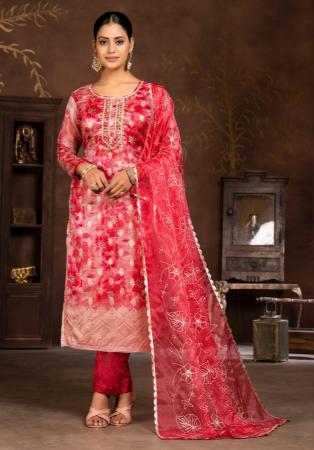 Picture of Well Formed Chiffon Maroon Straight Cut Salwar Kameez