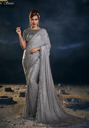 Picture of Amazing Silk Grey Saree